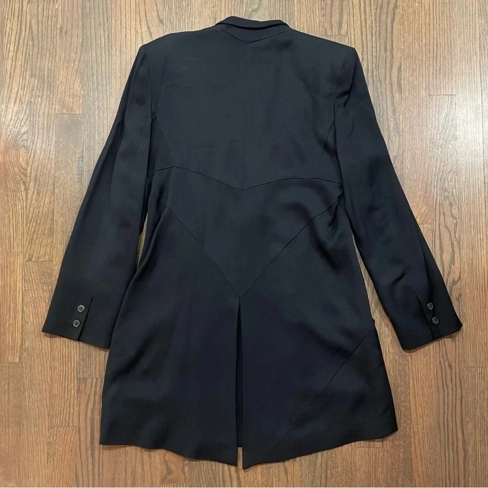 Vintage FENDI 365 Blazer Tuxedo Style Shoulder Pads Logo Buttons IT 46 - Picture 9 of 10